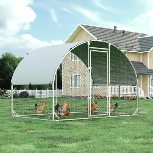 Metal poultry run with UV cover