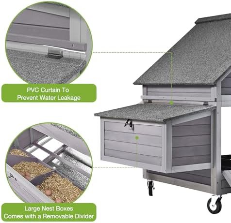 Portable wooden hen house with asphalt roof — photo 5