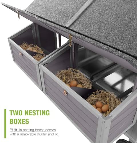 Wooden poultry habitat with four nesting boxes — photo 3
