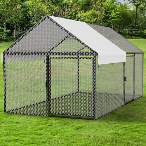 Portable metal chicken run for small flocks