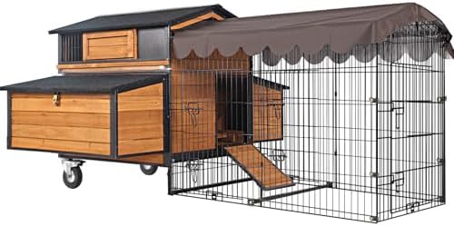 Portable metal hen house with six nesting boxes