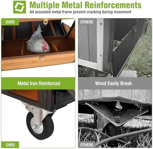 Portable metal hen house with six nesting boxes — photo 4