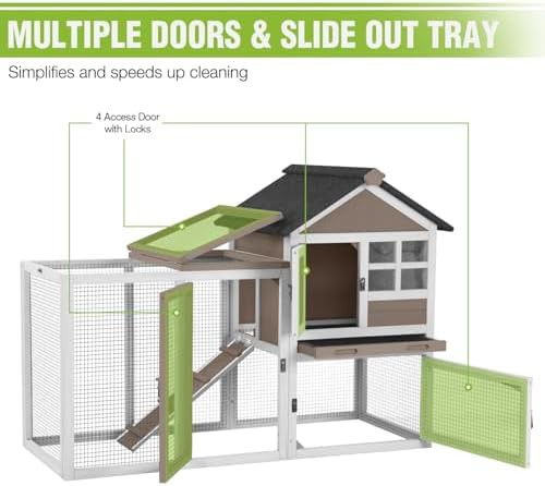 Brown rabbit hutch with chew proof ramp — photo 4