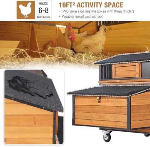 Large wooden chicken tractor with metal run — photo 4