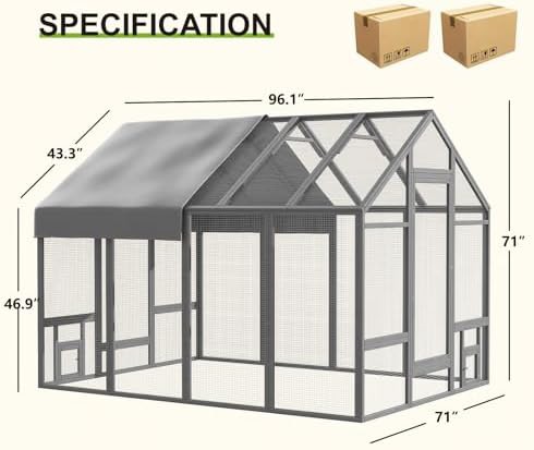 Walk-in wooden poultry cage in gray — photo 5