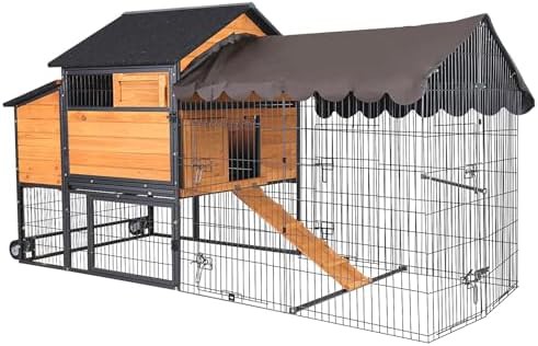 Expandable metal frame hen house for six birds