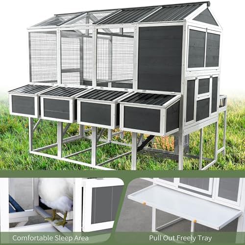 Three tier wooden walk-in coop with run — photo 3