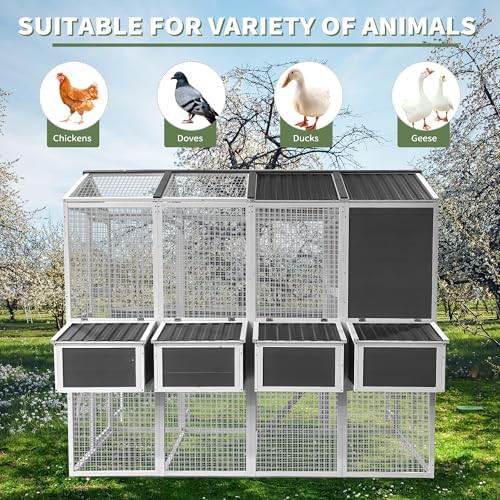 Three tier wooden walk-in coop with run — photo 4