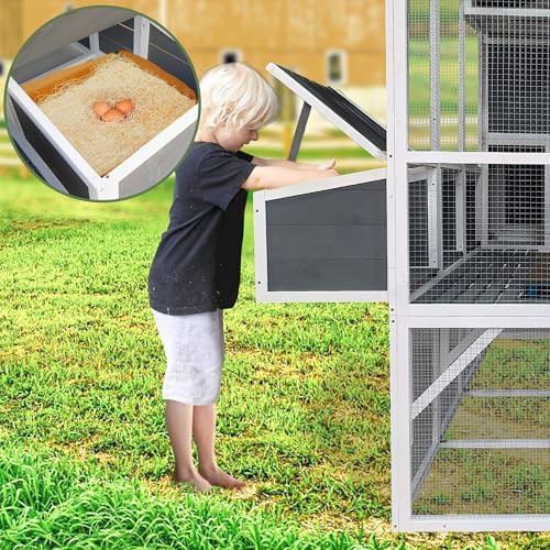Three tier wooden walk-in coop with run — photo 5