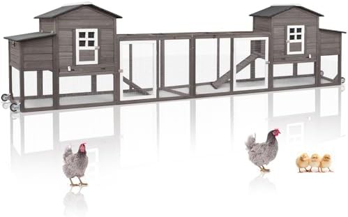 Grey two story mobile coop for ducks
