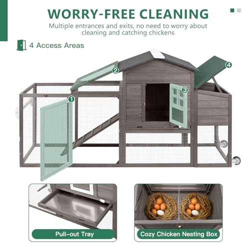 Grey two story mobile coop for ducks — photo 4
