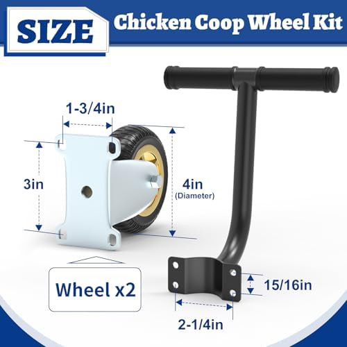 Mobile chicken tractor wheel and handle kit — photo 2