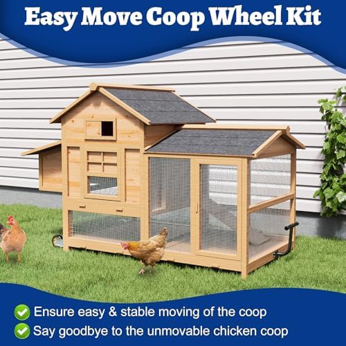 Mobile chicken tractor wheel and handle kit — photo 3