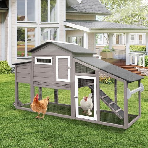 Weatherproof two story wooden poultry coop