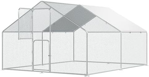 Portable metal chicken tractor run