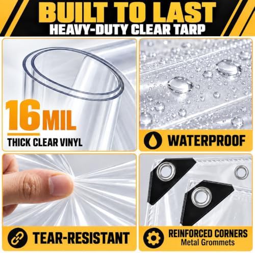 Small clear vinyl weather cover 4x6 ft — photo 4