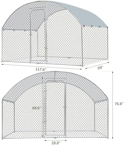 Compact metal walk in poultry run with cover — photo 3