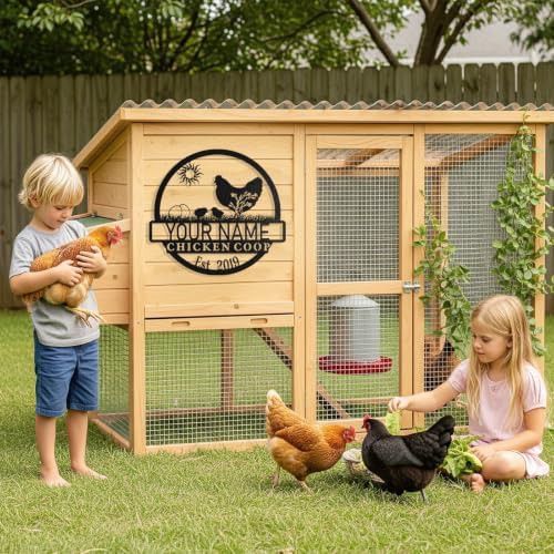 Personalized black metal chicken coop sign — photo 3
