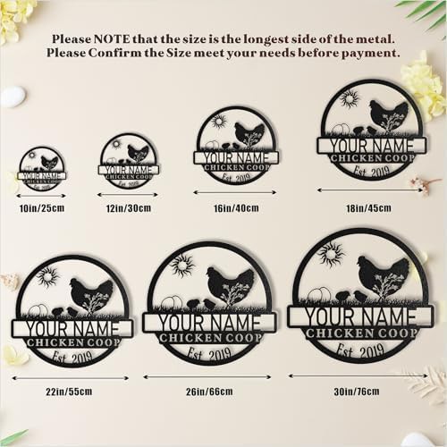 Personalized black metal chicken coop sign — photo 4