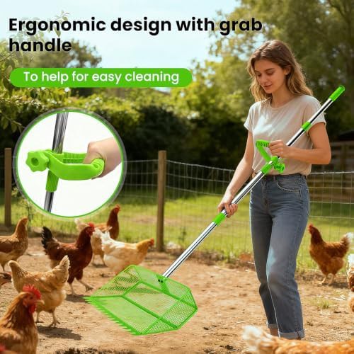 Metal chicken coop poop scooper and rake — photo 4