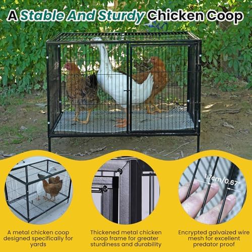 Small metal chicken coop with removable floor — photo 4
