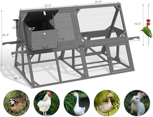 Gray A-frame chicken coop with two nesting boxes — photo 3