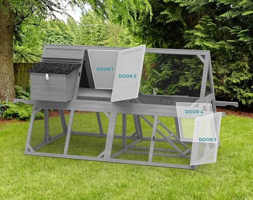 Gray A-frame chicken coop with two nesting boxes — photo 4