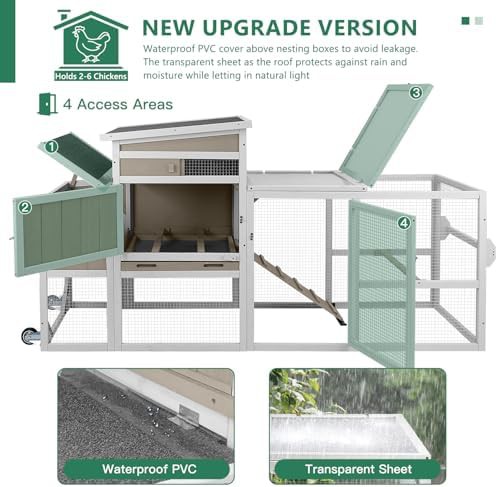 Large mobile chicken tractor with ramp — photo 4
