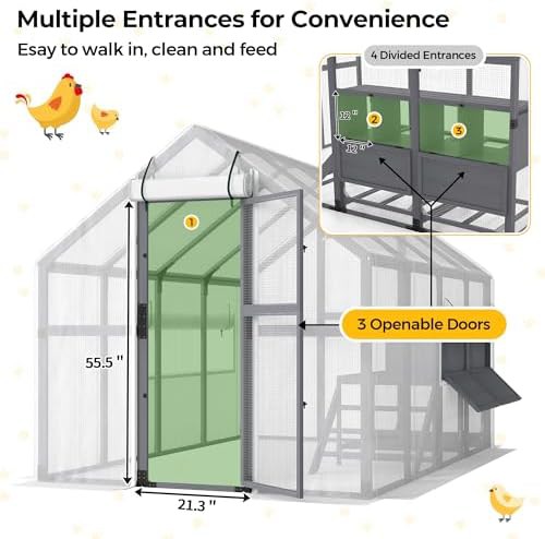 Extra large gray chicken house with waterproof cover — photo 3