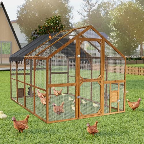 Brown wooden walk in coop with roof — photo 3