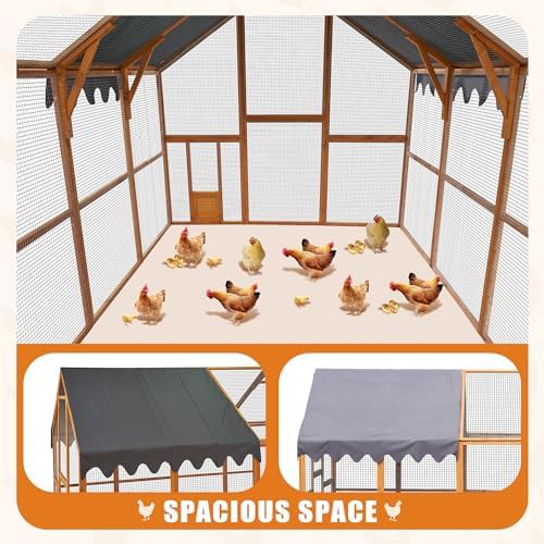 Brown wooden walk in coop with roof — photo 4