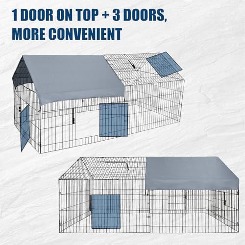 Portable metal chicken run with waterproof cover — photo 4