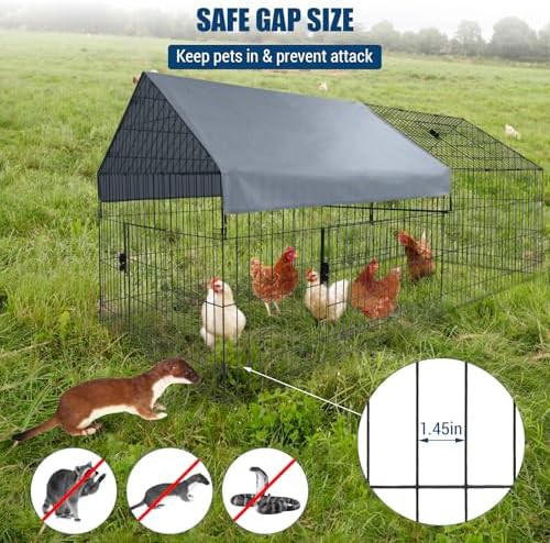 Portable metal chicken run with waterproof cover — photo 5