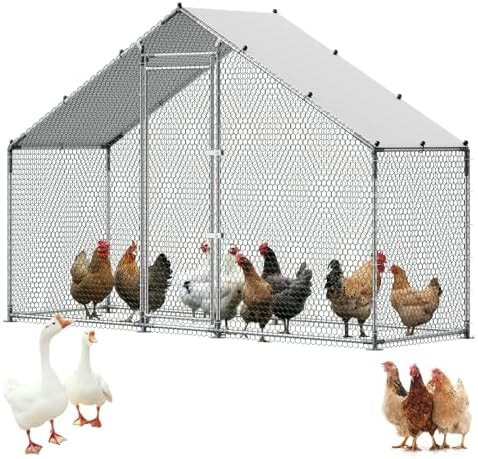 Extended Narrow Metal Poultry Run