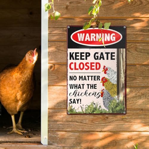Rustic metal keep gate closed sign — photo 3