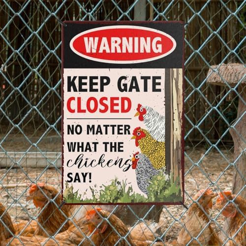Rustic metal keep gate closed sign — photo 4