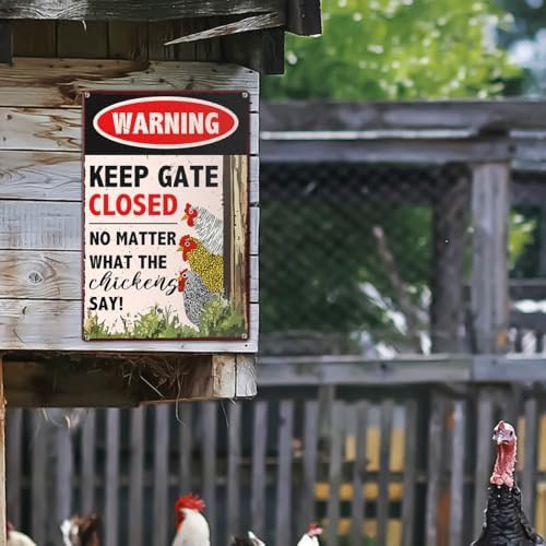 Rustic metal keep gate closed sign — photo 5