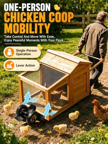 Heavy duty chicken coop mover with wheels — photo 2