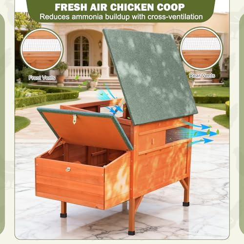 Weatherproof wooden chicken house with asphalt roof — photo 4