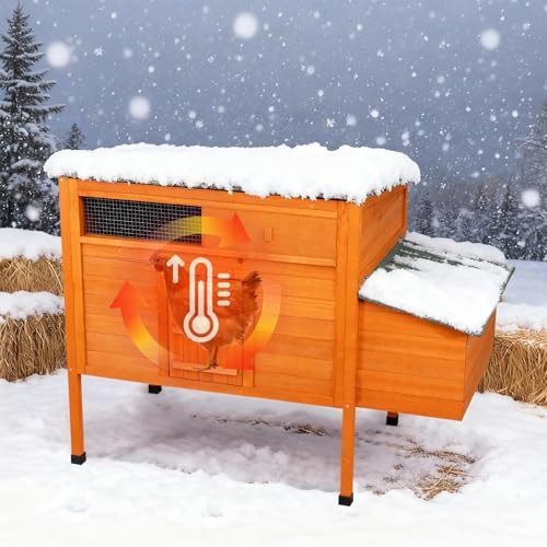 Insulated wooden coop with asphalt roof
