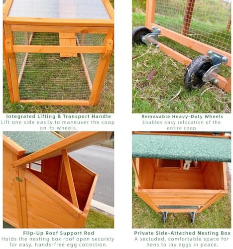 Mobile wooden hen house with wheels — photo 3