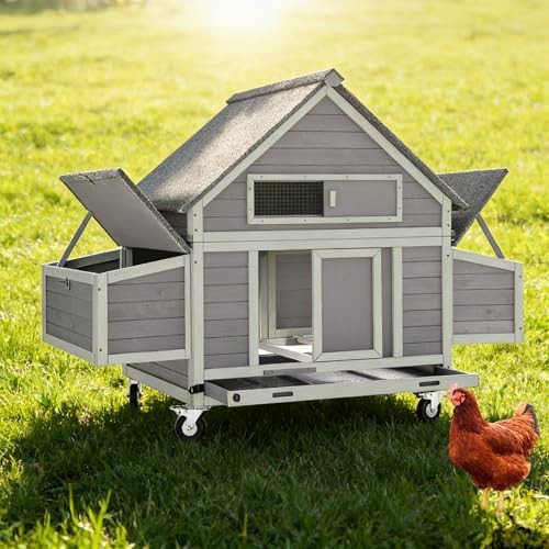 Heavy duty wheeled poultry cage with metal tray