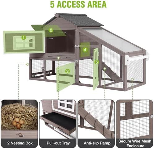 Brown expandable chicken house with uv roof — photo 4