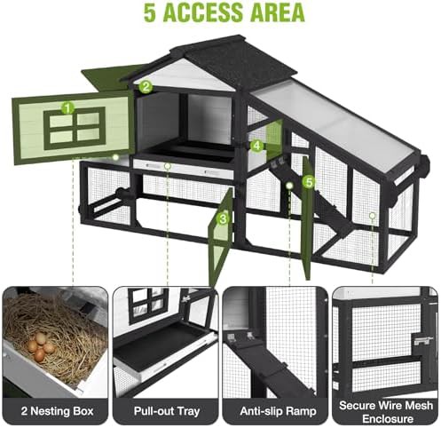 Expandable black mobile hen house with wheels — photo 4