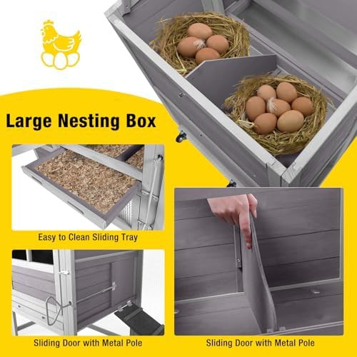 Grey wooden poultry house with nesting box — photo 4