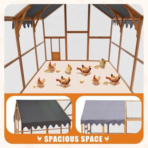 Large wooden poultry cage with rain protection — photo 4