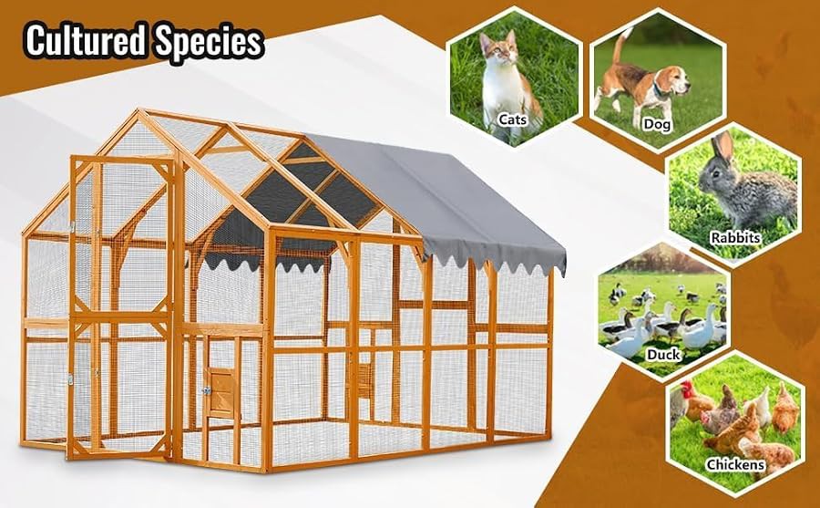 Large wooden poultry cage with rain protection — photo 5