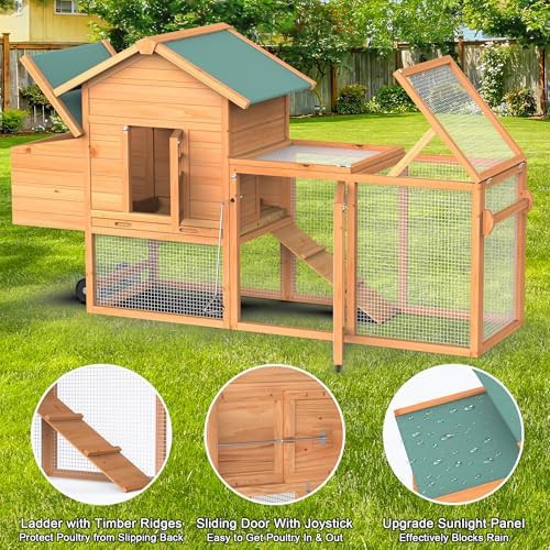 Mobile Poultry Cage with Wheels and Handrail — photo 4