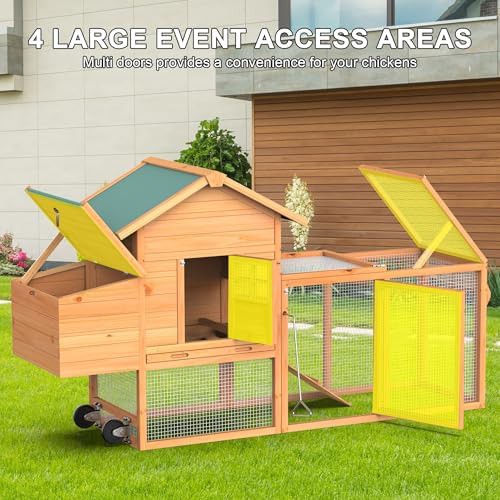 Mobile Poultry Cage with Wheels and Handrail — photo 5