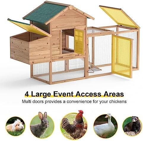 Yellow Wooden Hen House for Four Chickens — photo 3